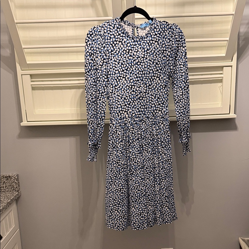 Draper James Blue and White Long Sleeve Dress